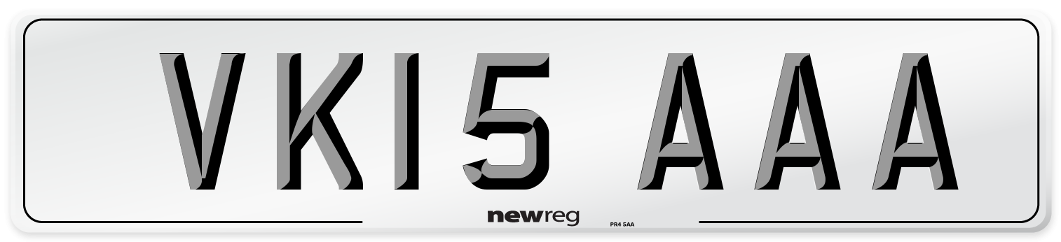 VK15 AAA Number Plate from New Reg